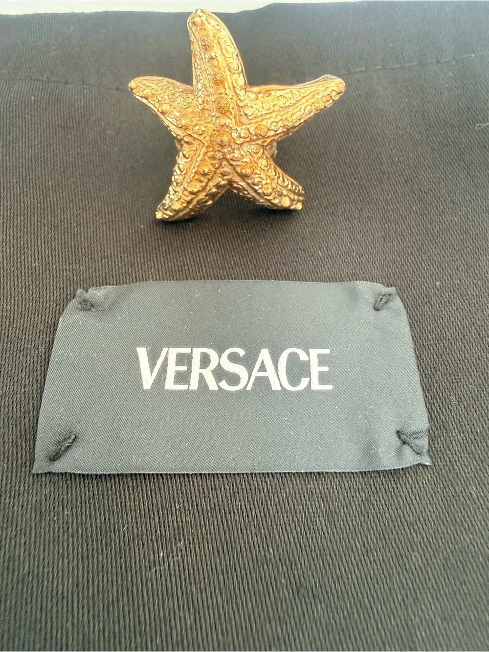Versace Gold Starfish Cocktail Ring Size 6